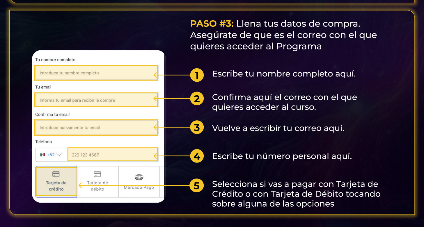 Paso 3: llena tus datos de compra